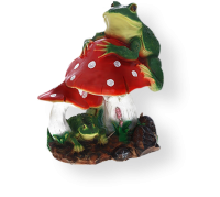 садовая фигурка "лягушка на грибах"