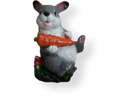 садовая фигурка "заяц с морковью малый"